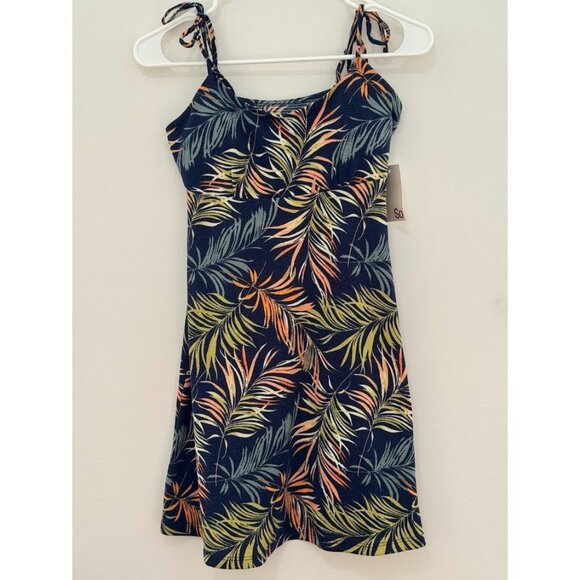 Tropical Leaf Print Dress Sleeveless, NWT, Small - Picture 1 of 8